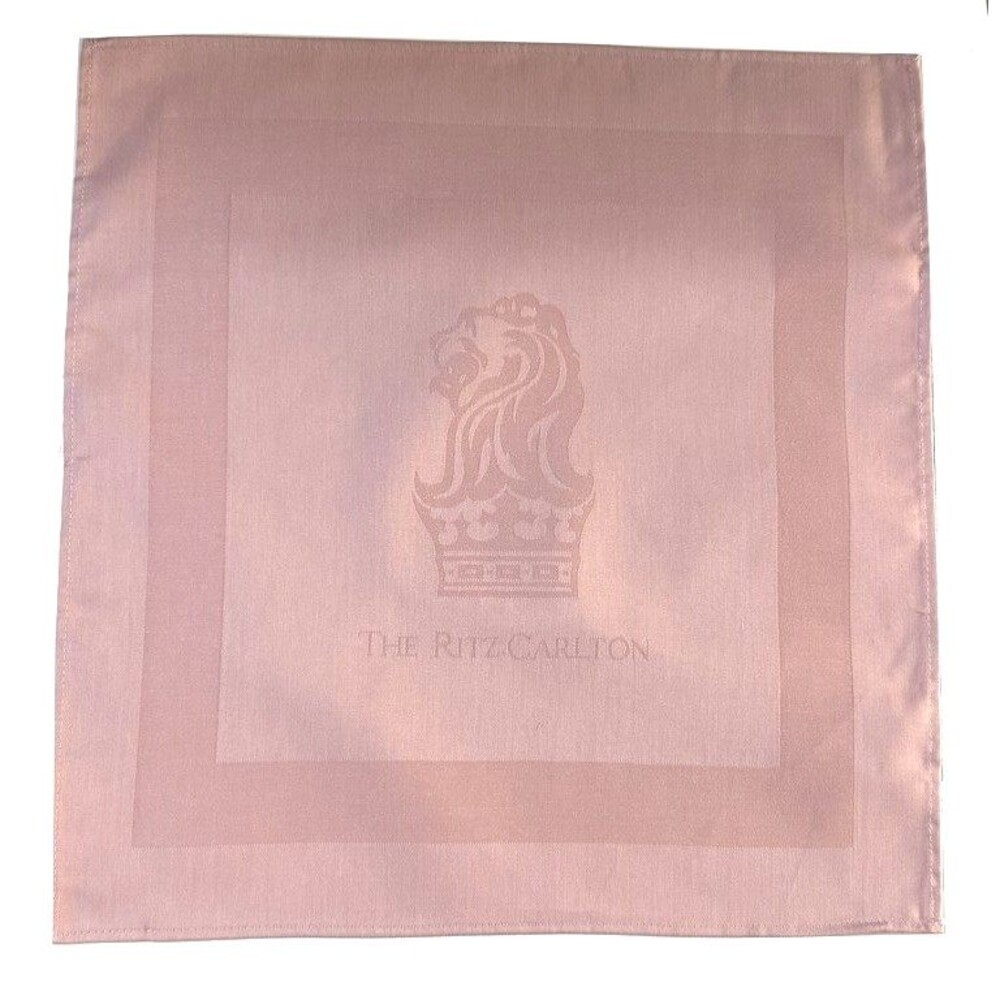 The Ritz Carlton Hotel Linen Dinner Cloth Fabric Napkins 20x20 Pink Set of 4 NEW